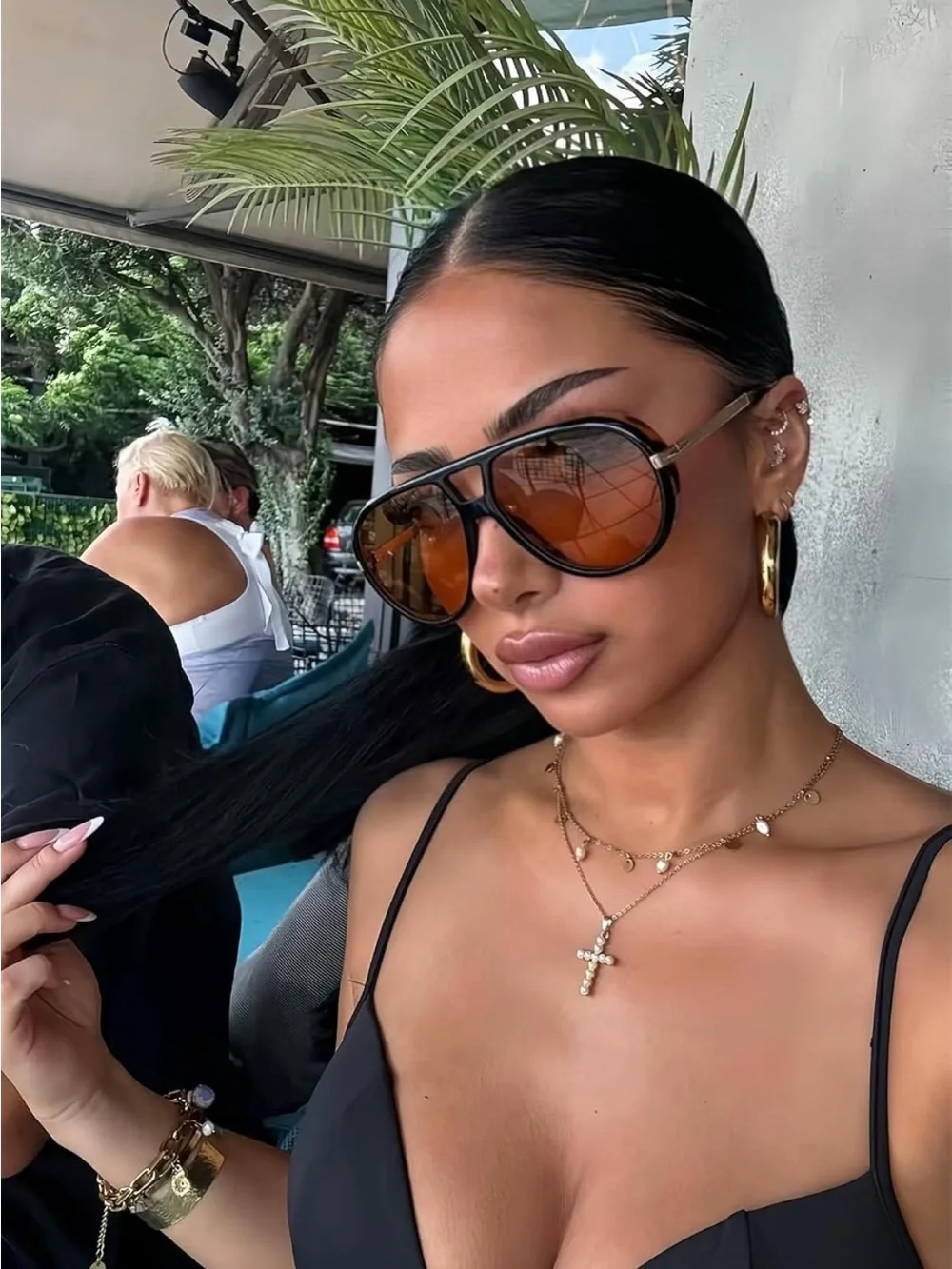 Unisex Retro Gold  Aviator Sunglasses with Brown Lenses